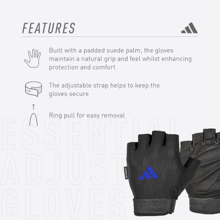 ถุงมือ Essential Adjustable ADIDAS ADGB-12434-NL สีน้ำเงิน ไซส์M_7